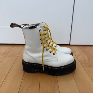 Dr. Martens Jadon Platform Boots in White (smooth leather)